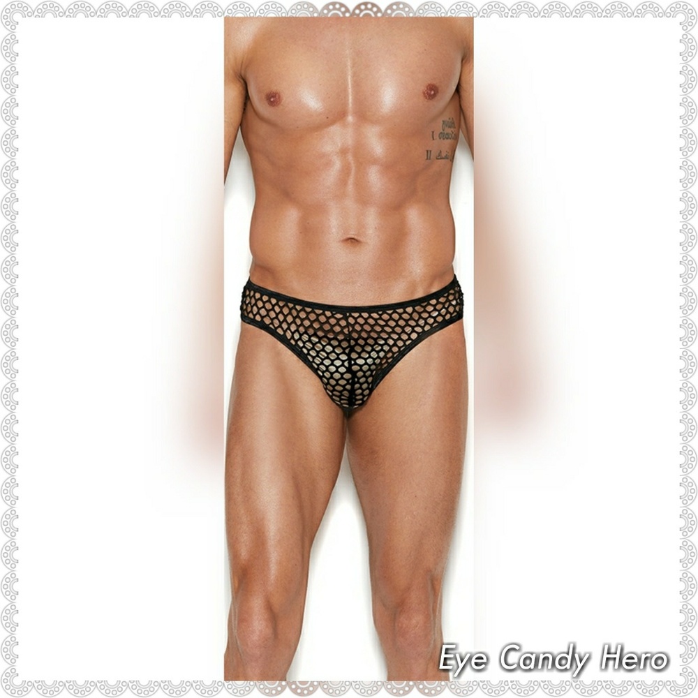 🆕Men's Fishnet Thong Back Brief, sexy men's lingerie